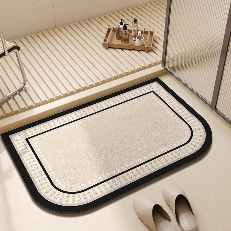 40X60cm French Shaped Cloud Carpet, Bathroom Floor Mat, Bathroom Soft Cushion, Cloth Absorbent Foot Mat, Toilet Door Mat Peaceful Pleasures Health and Wellness 04