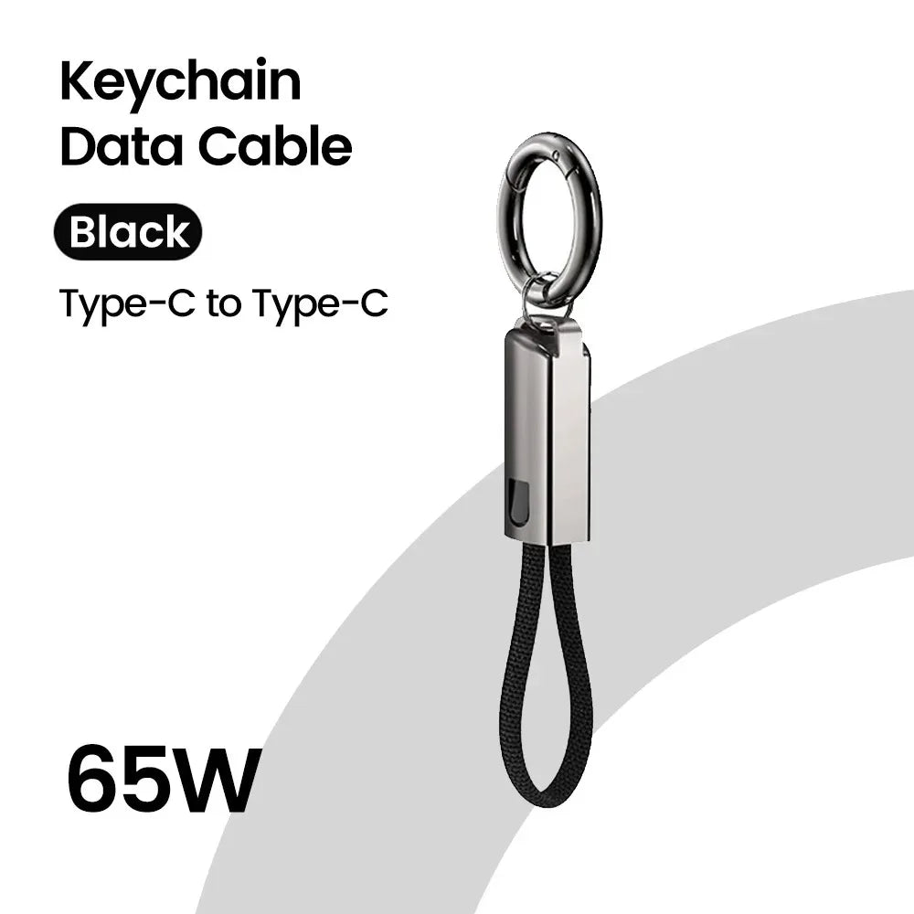 PD 65W USB-C to USB-C Keychain Fast Charging Cable 10cm