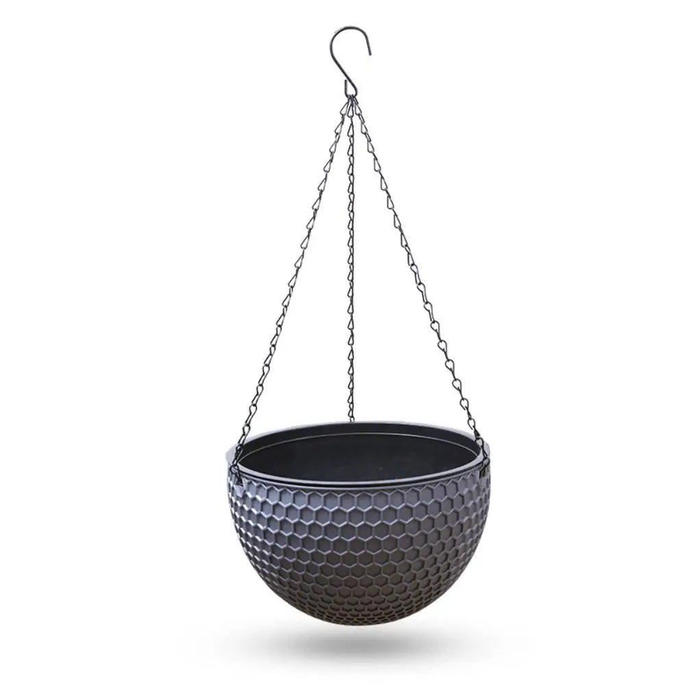Honeycomb Hanging Flower Pot | Self-Watering with Drainer & Chain