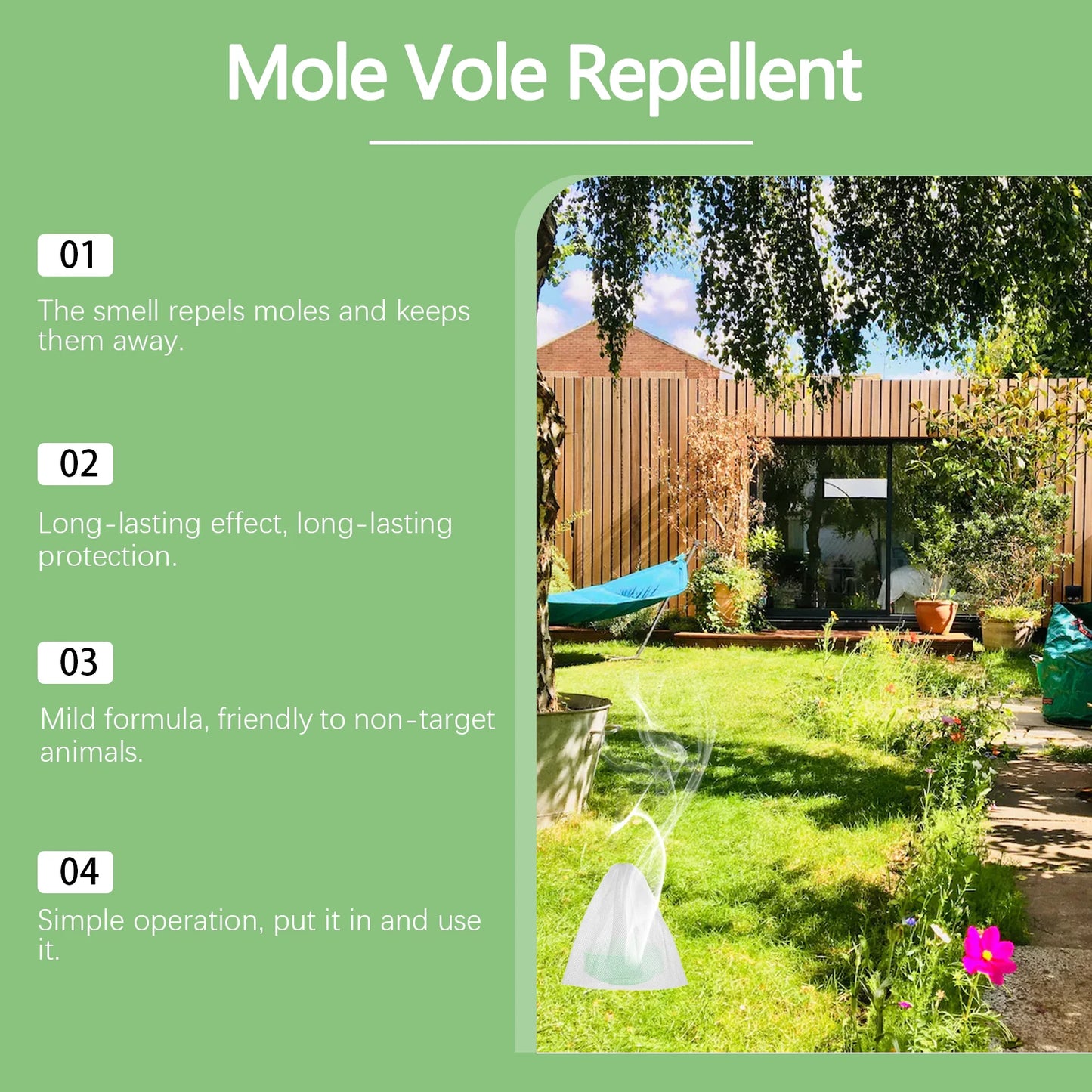 MoonSpry 10-Pack Mole Repellent Pills – Odorless Outdoor Pest Control