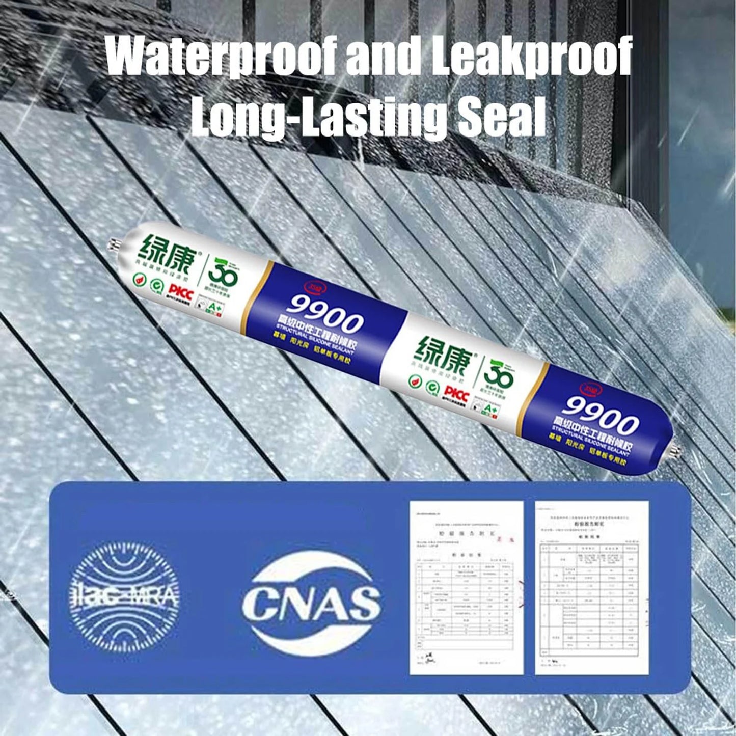 Silicone Sealant DH-9900 High Temperature Resistant for Bathroom Roof Wall Crack Waterproof Indoor Outdoor Permanent Clear Seal Peaceful Pleasures Health and Wellness