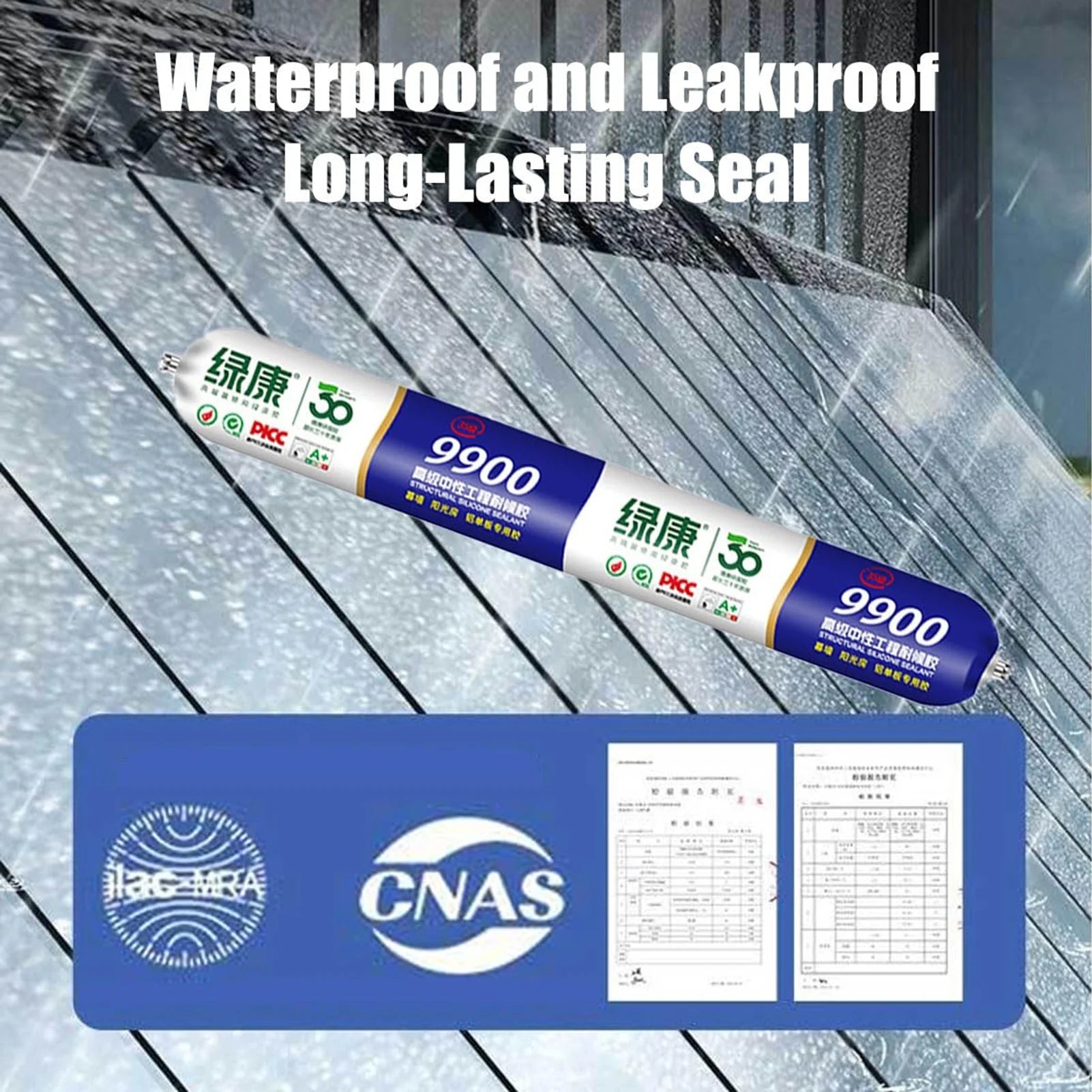 Silicone Sealant DH-9900 High Temperature Resistant for Bathroom Roof Wall Crack Waterproof Indoor Outdoor Permanent Clear Seal Peaceful Pleasures Health and Wellness