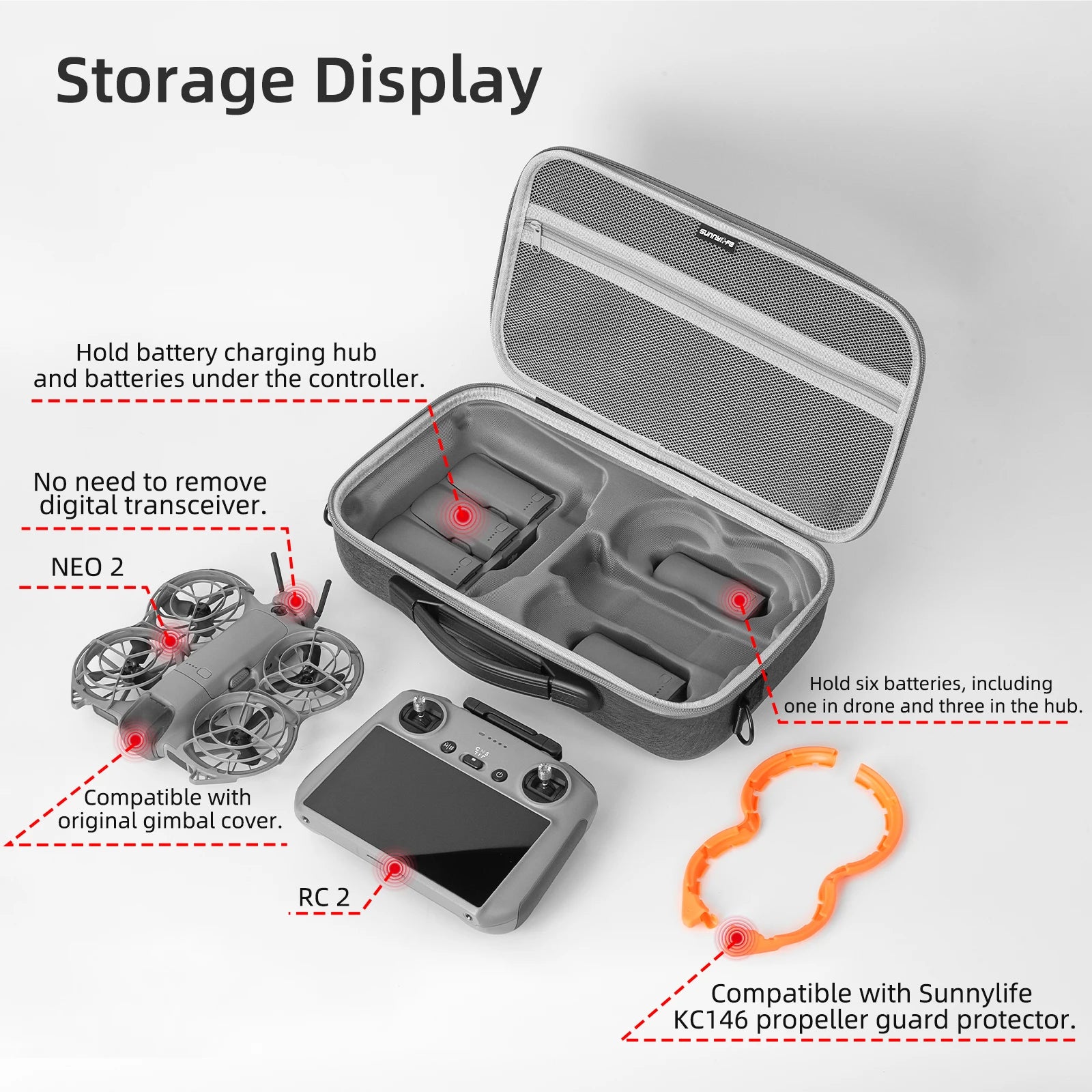 Shockproof And Scratch-Resistant For DJI NEO 2 Storage Case Large Capacity Storage Case RC 2 Storage Case Storage Accessories Peaceful Pleasures Health and Wellness