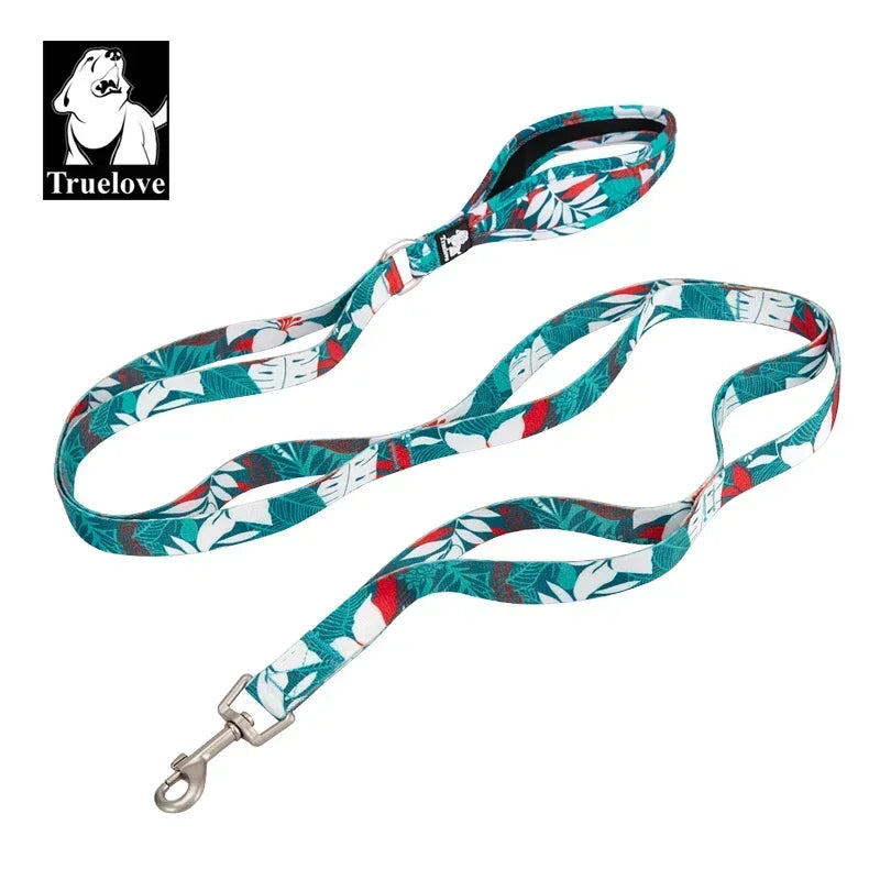 Truelove Floral Pet Leash Neoprene Padded Handle Extra Traffic Control Dog and Cat Strong Enough and Easy to Use Travel TLL3112 Peaceful Pleasures Health and Wellness Camouflage BLUE L france