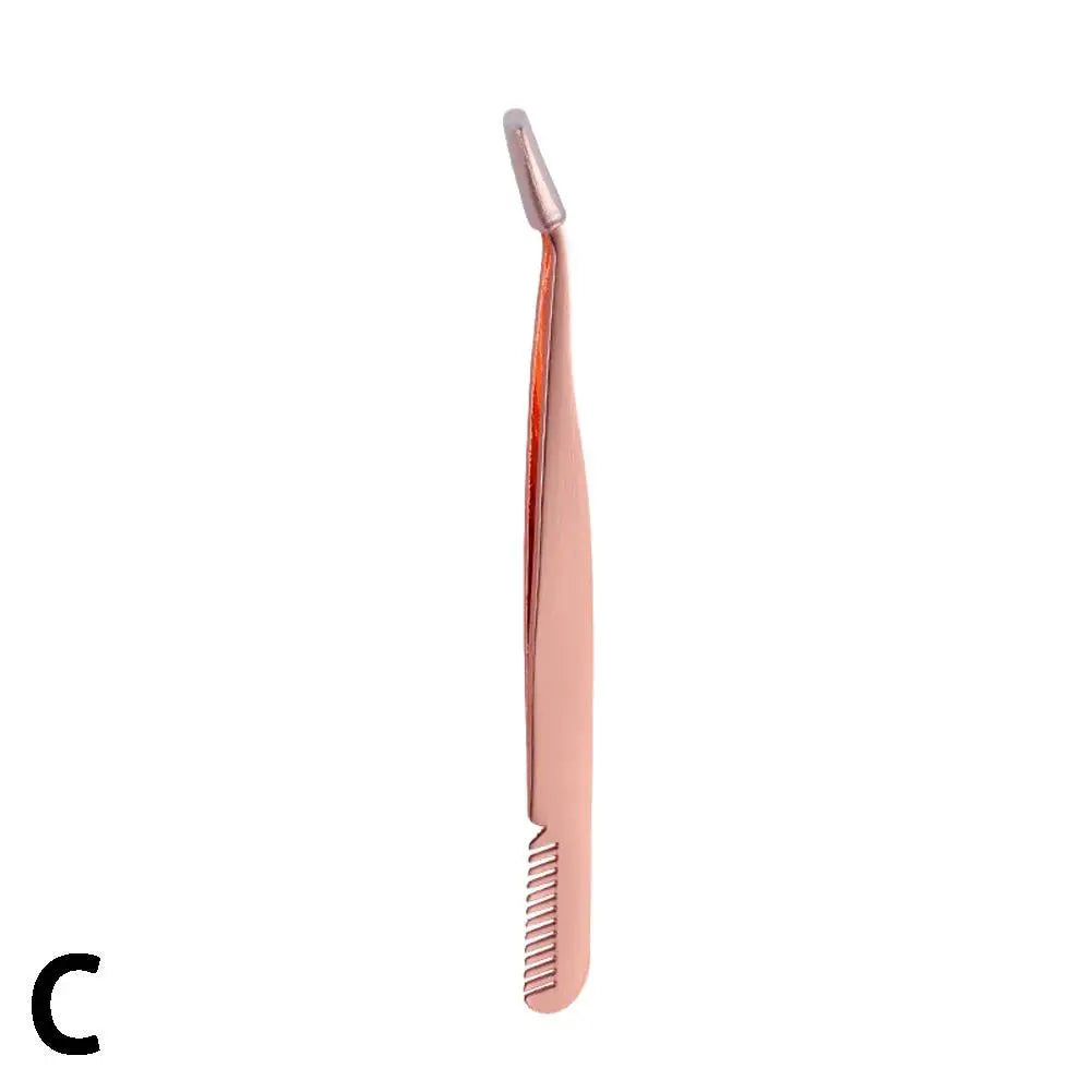 Stainless Steel Eyelash Extension Tweezers – Curved & Straight
