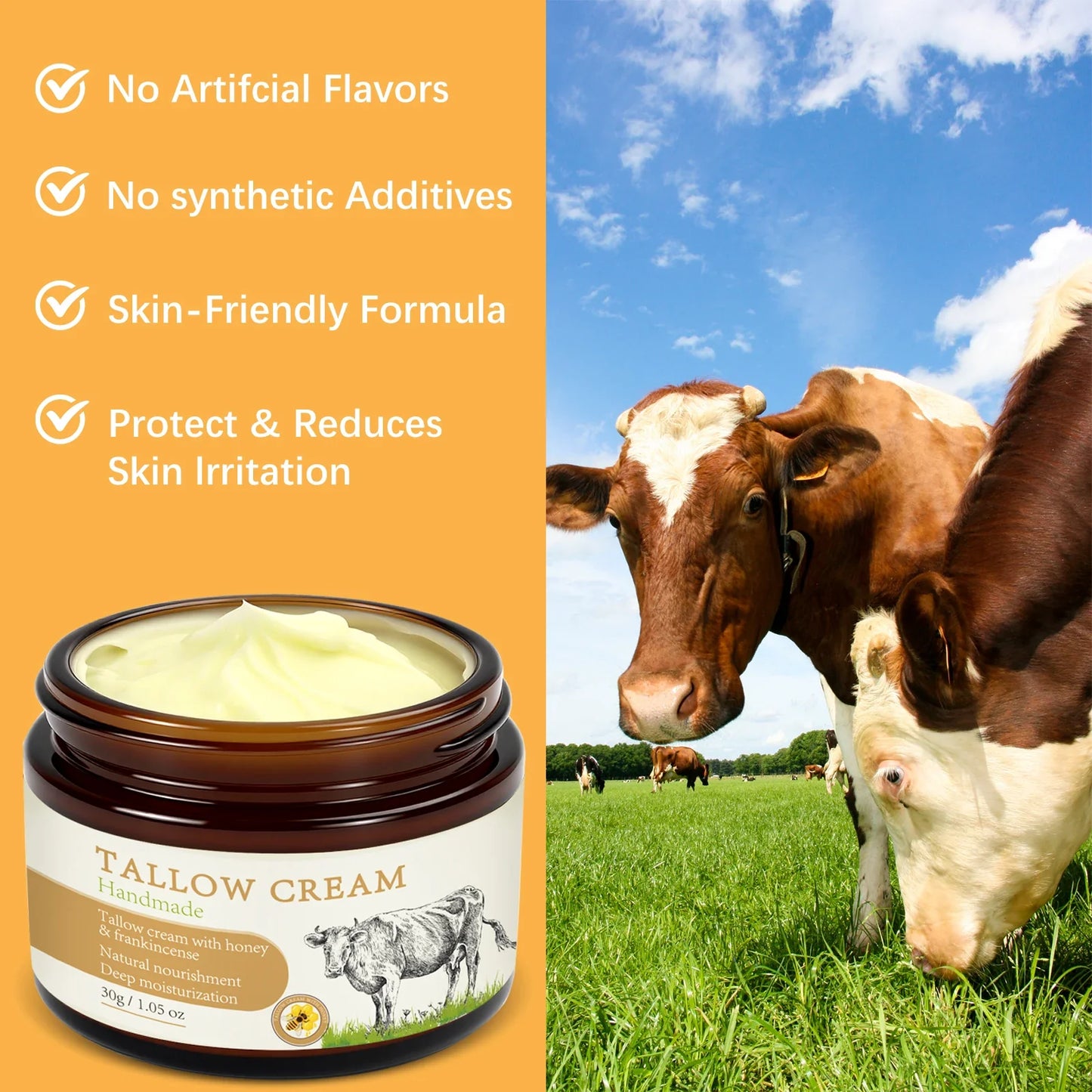 Organic Tallow Balm – Natural Face Moisturizer | YURHERSU 50ml