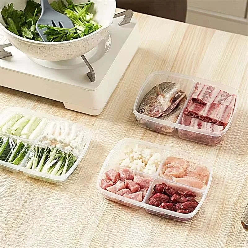 Frozen Meat Band Lid Refrigerator Storage Box Fresh-keeping Box Meat Onion Ginger Garlic Side Vegetable Box Peaceful Pleasures Health and Wellness