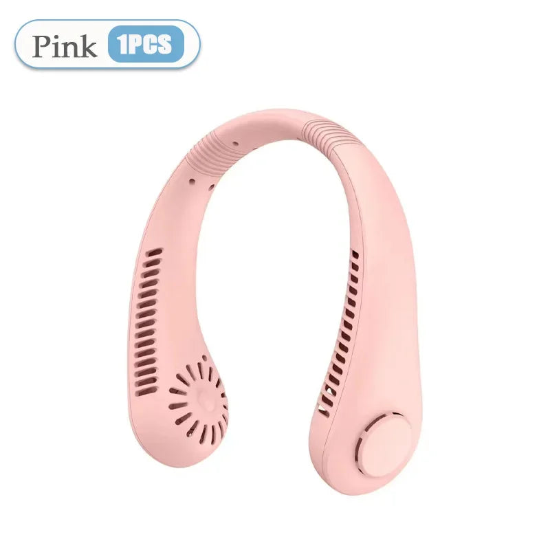 Portable Bladeless Neck Fan – USB Rechargeable 3 Speed