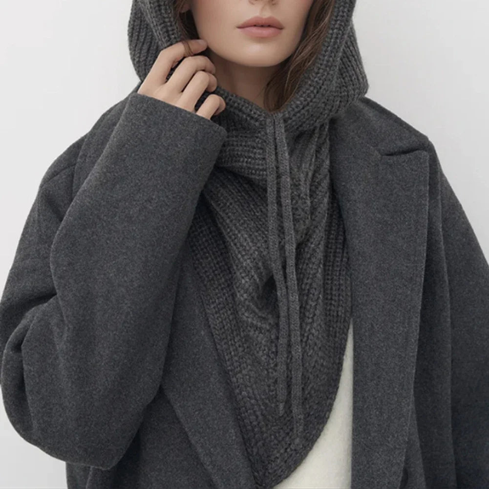 Women's Winter Knit Balaclava Hat Scarf & Neck Warmer Beanie