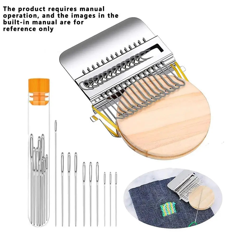 Mini 14-Needle Knitting Loom Machine – Fabric Mending & Weaving Kit