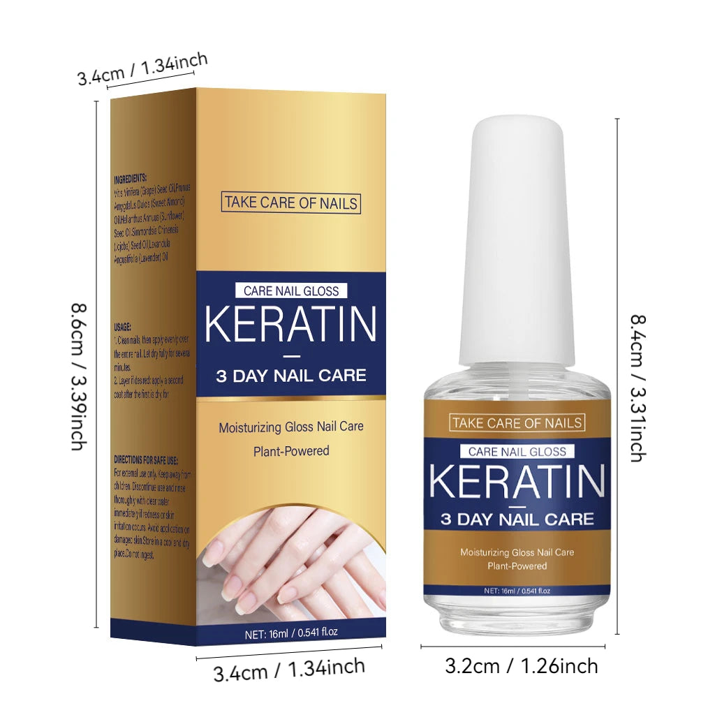 3 Days Nail Care Oil Keratin Amino Acid Formula Fast Dry 90s Salon Shine No Chip Deep Moisture Nail Strengthener,15ml Peaceful Pleasures Health and Wellness