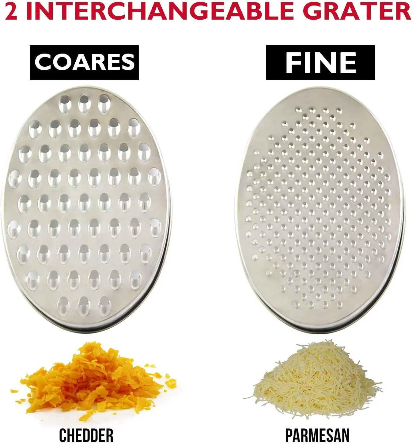 Stainless Steel Cheese Grater with Airtight Storage Container
