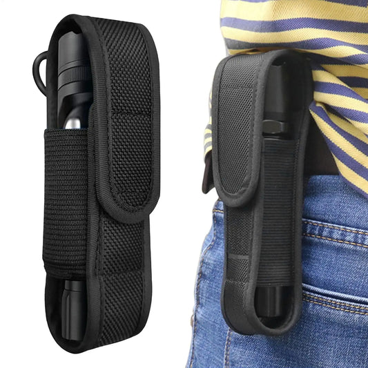 Tactical Nylon Flashlight Pouch Holster | Waist Torch Holder Flashlight Holster Peaceful Pleasures Health and Wellness Default Title