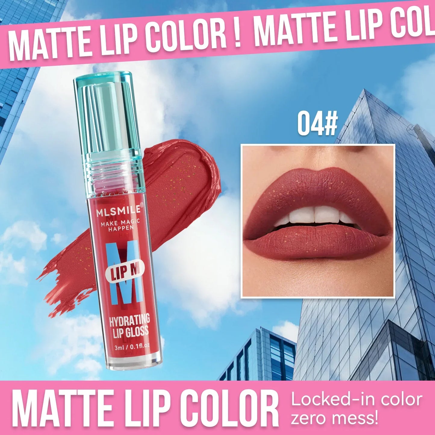 MLSMILE Pearl Nude Lip Gloss – Waterproof & Long-Lasting