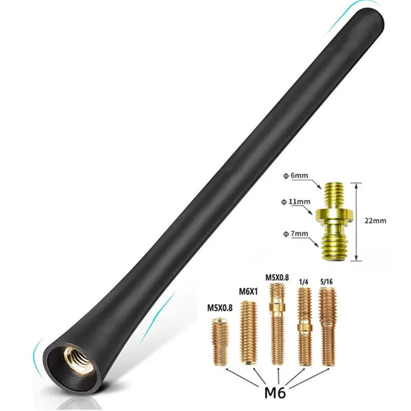 Universal Car Radio Rubber Antenna FM AM Roof Mount + Screws