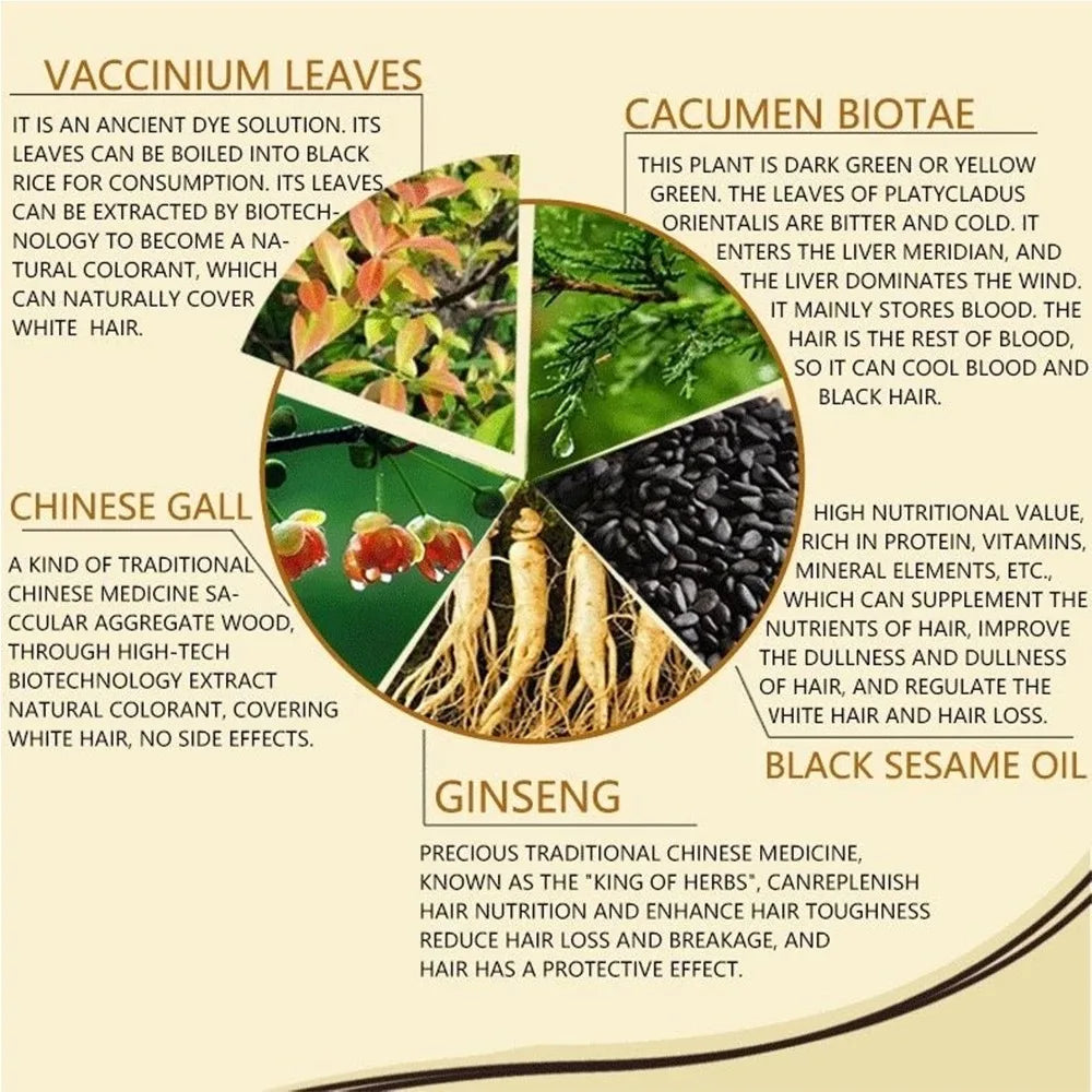 Natural Plant-Based Black Hair Dye Shampoo – 500ml Peaceful Pleasures Health and Wellness