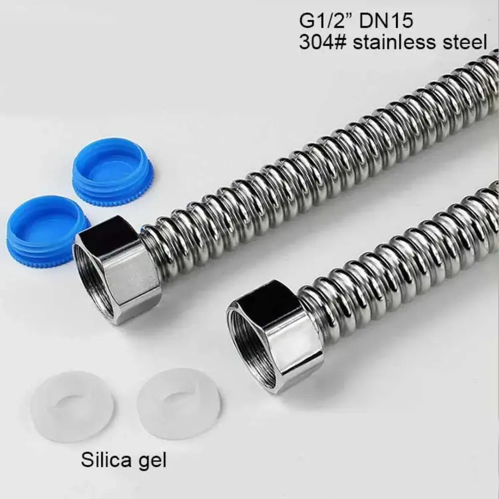 Stainless Steel Corrugated Water Pipe Hose G1/2" G3/4" G1" 20–200cm