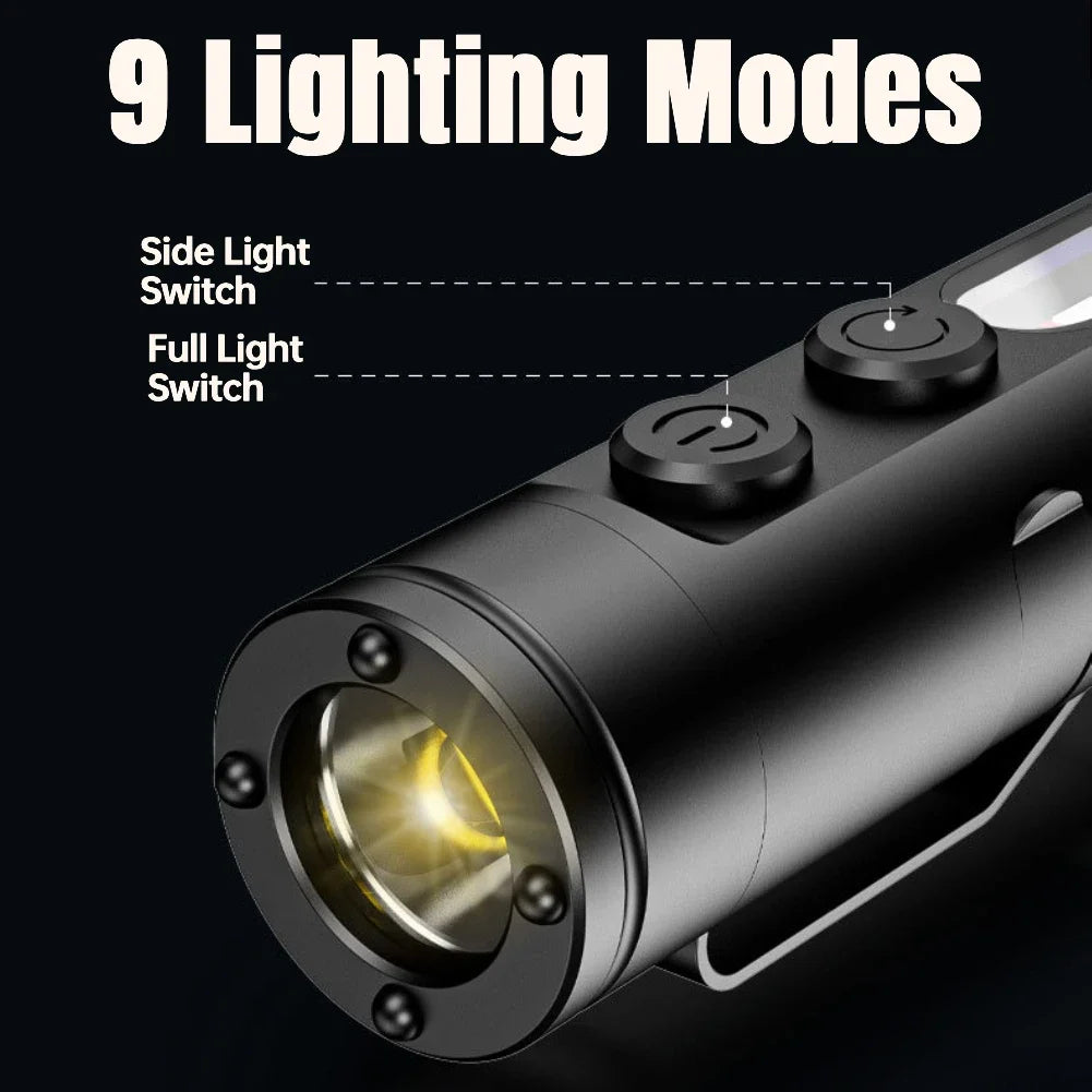 Mini USB-C Rechargeable Tactical Flashlight with Hat Clip Tactical Flashlight Peaceful Pleasures Health and Wellness
