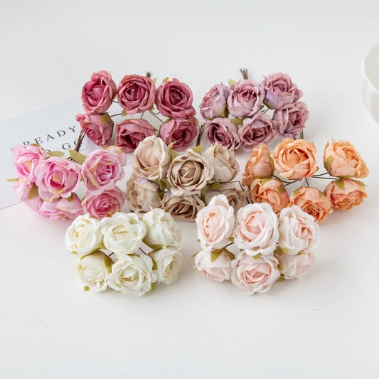 Silk Tea Rose Artificial Flower Bouquet for Wedding & Home Decor Artificial Silk Flowers Peaceful Pleasures Health and Wellness