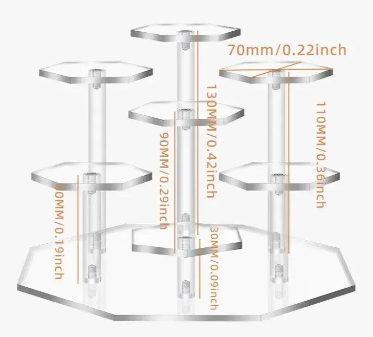 Acrylic Lipstick & Cosmetic Display Rack – 3/4/7 Tier Organizer