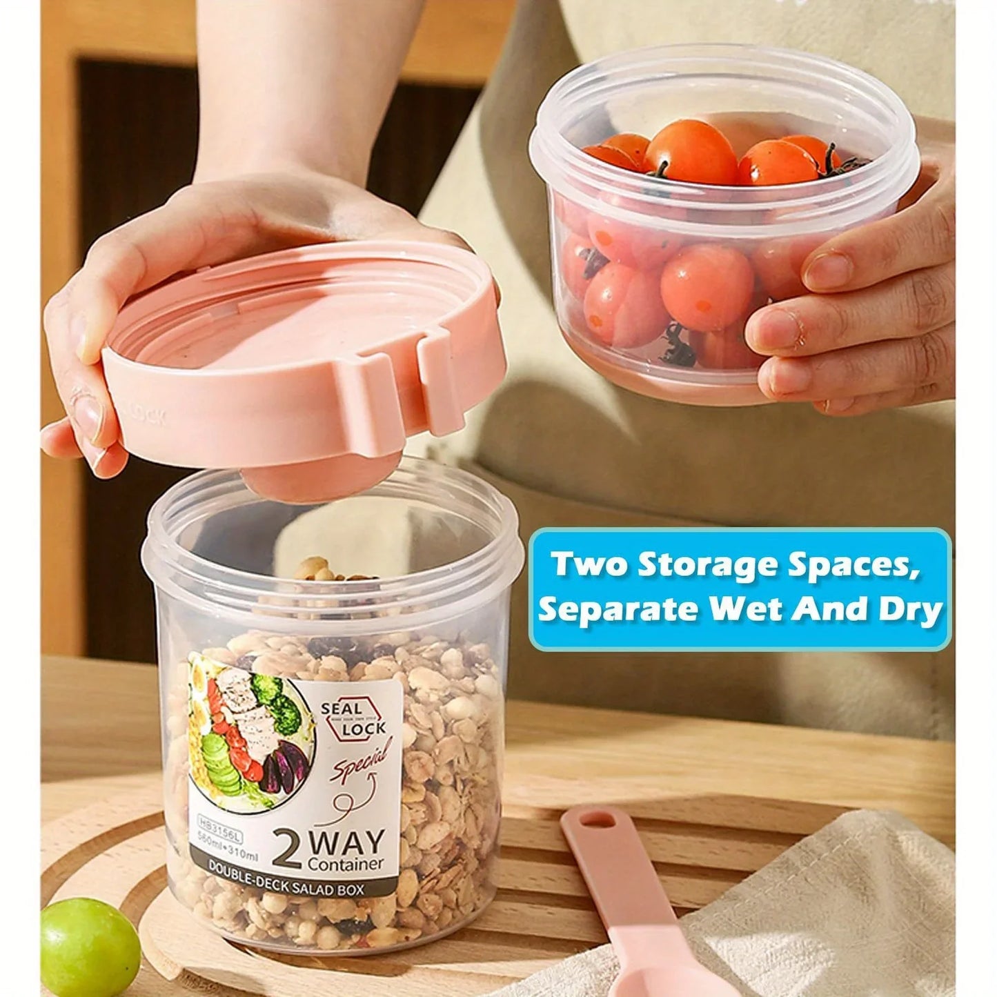 Portable Salad Cup with Lid & Fork | Meal Prep Container