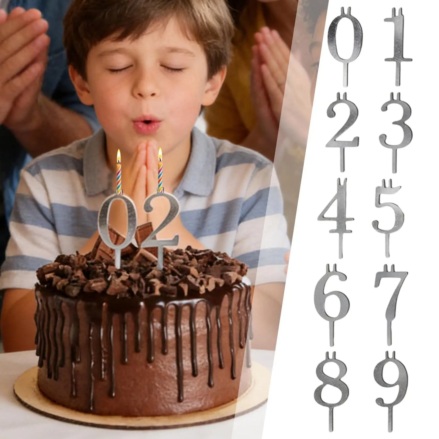 Number Cake Candle Holders 0–9 | Birthday & Party Toppers