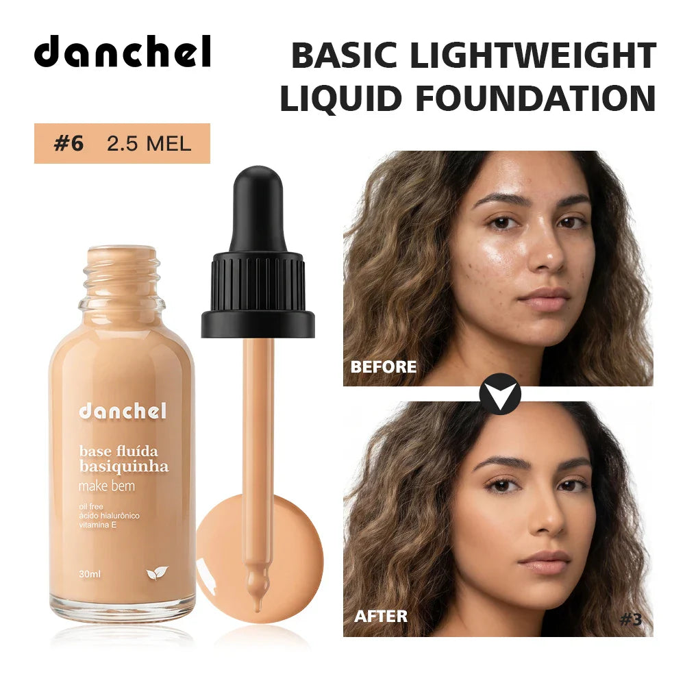 Danchel Matte Liquid Foundation – 12 Shades, Oil Control