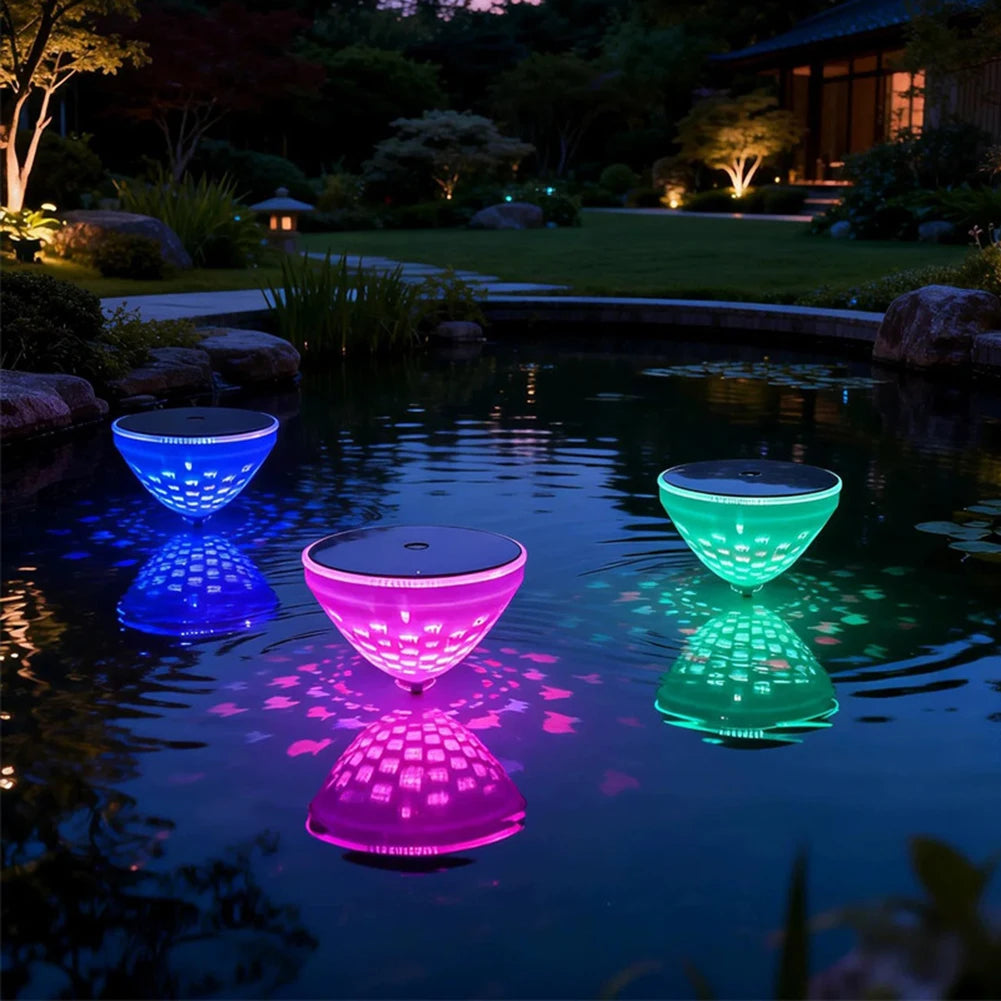 Solar Floating Pool Light,Energy Saving Water Resist Pond Lamp For Patios Streets,Hollow Waterproof Decorative Pond Lights Peaceful Pleasures Health and Wellness