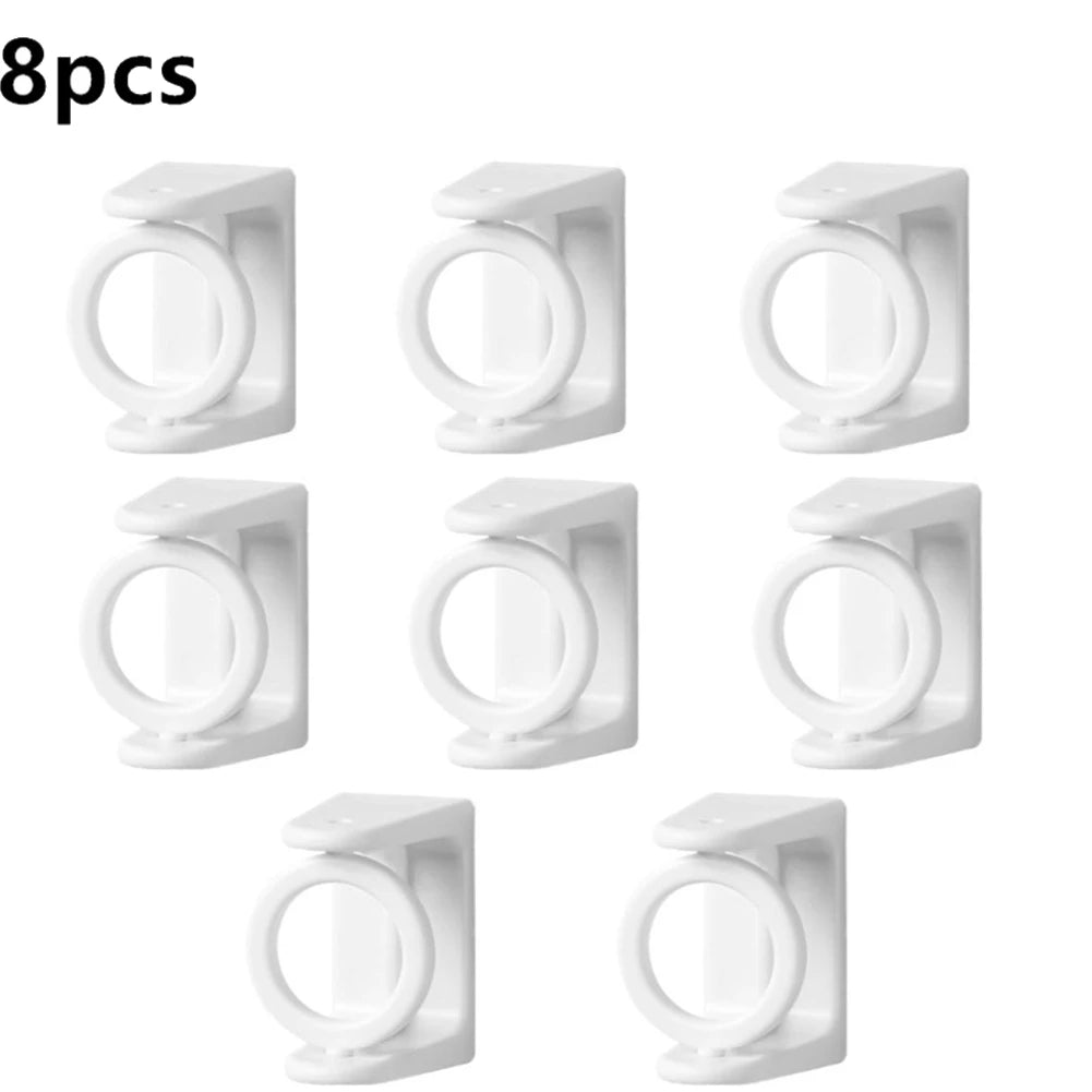 Self-Adhesive Curtain Rod Clip Hooks | No-Drill Wall Holder Set
