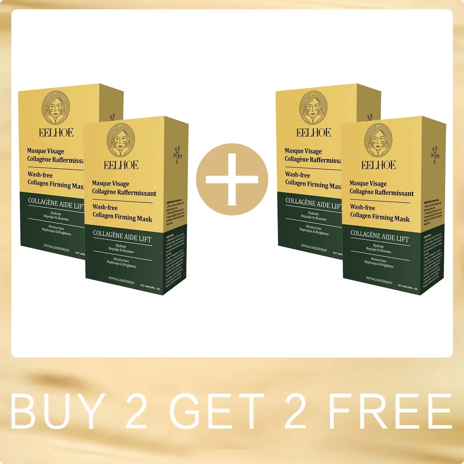 EELHOE Collagen Hydrating Face Sheet Mask – Hyaluronic Acid Peaceful Pleasures Health and Wellness Buy 2 for 2 Free