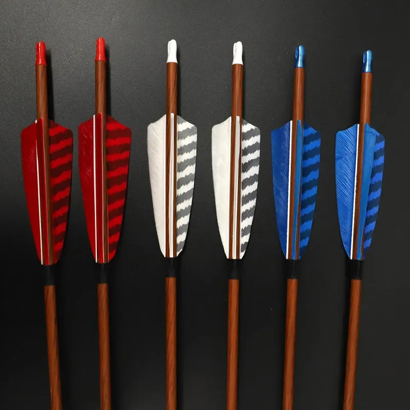 6 Wood Skin Pure Carbon Arrows Spine 350 400 450 500 550 600 700