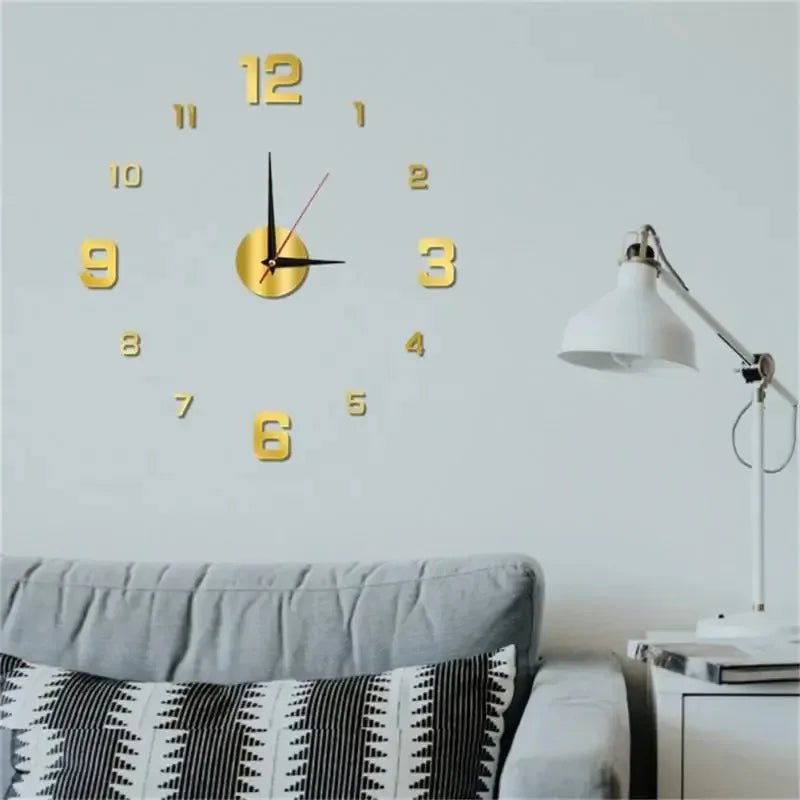 3D DIY Acrylic Wall Clock – Modern Large Frameless Quartz Decor DIY Wall Clock Peaceful Pleasures Health and Wellness