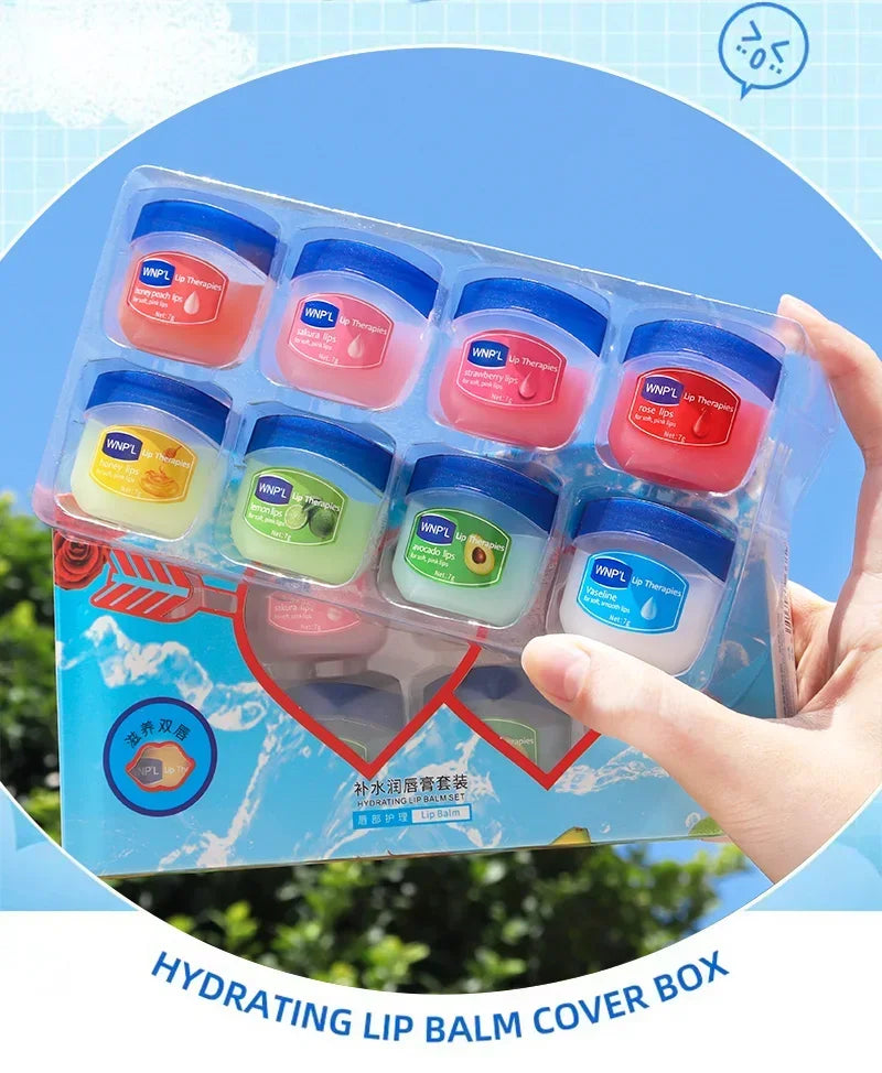Natural Moisturizing Lip Mask & Balm Gift Set Peaceful Pleasures Health and Wellness 8 color box set