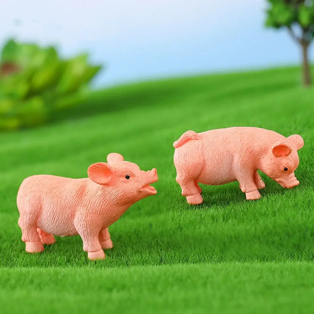 3-Pack Cute Pig Miniature Figurines | Waterproof Garden Statues