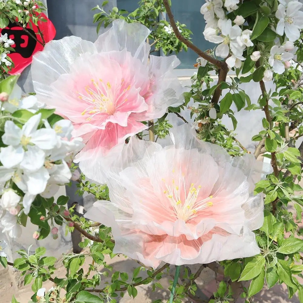 Large Artificial Peach Blossom Flower Head 30/40/50cm Gauze