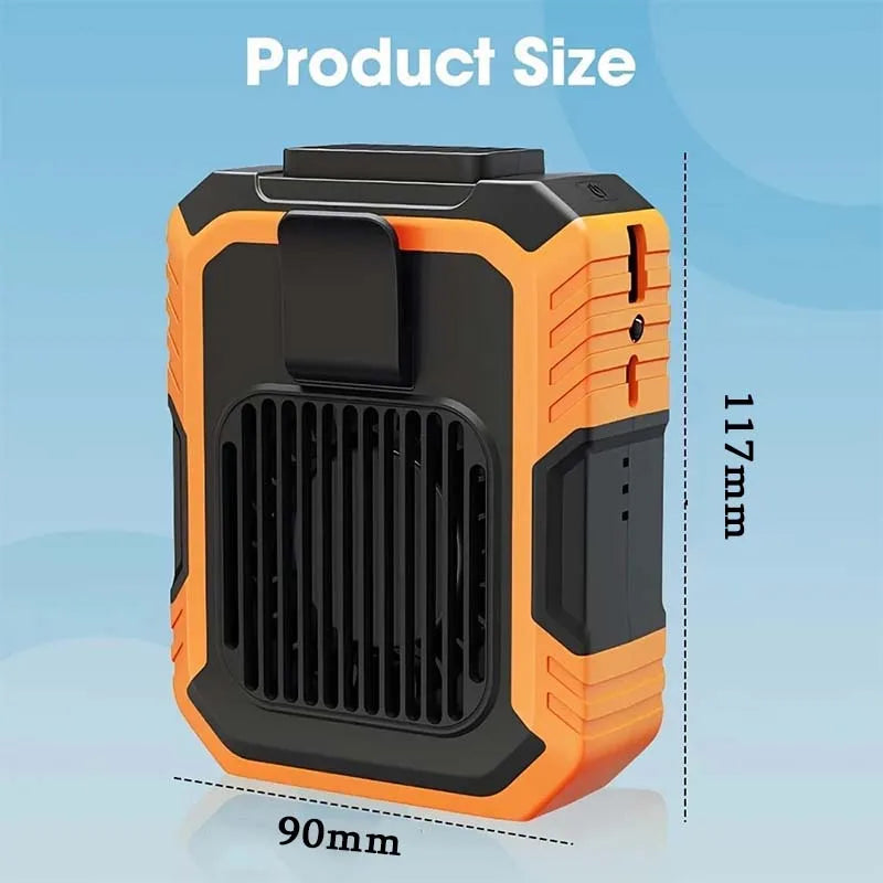 Portable Outdoor Mini Three-Speed Handheld Fan Wearable Power Bank USB Battery for Car Hotel RV Mini Wearing Cooling Fan Peaceful Pleasures Health and Wellness