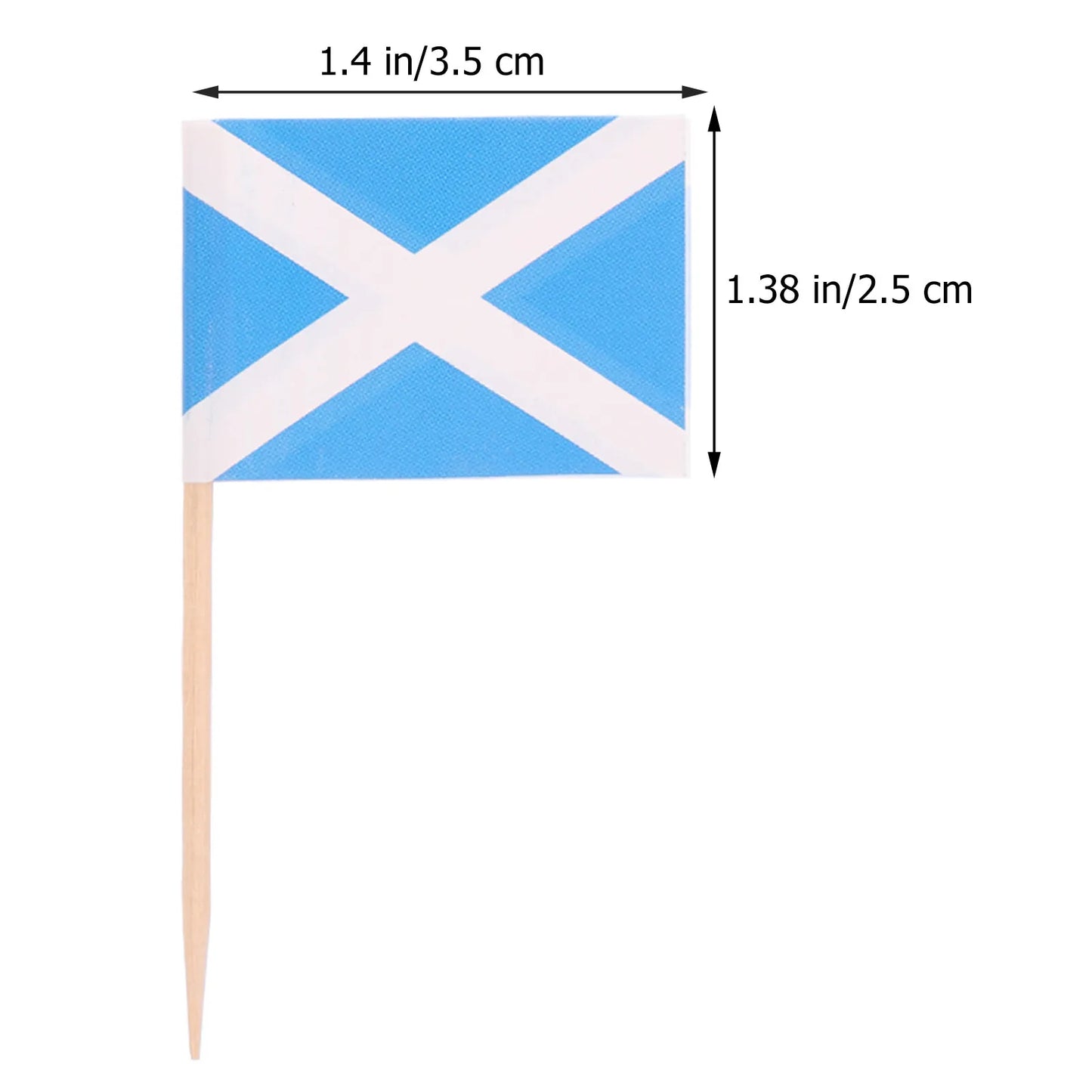 100Pcs Scotland Flag Wooden Toothpicks Cupcake Toppers Food Picks National Flag Toothpick for Cake Party Festival Decor Peaceful Pleasures Health and Wellness