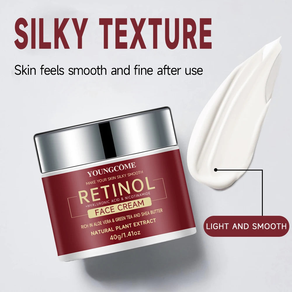 "YOUNGCOME Retinol + Hyaluronic Acid + Aloe Cream SAMPLE - 3-in-1 Anti-Aging Moisturizer 40G" Peaceful Pleasures Health and Wellness