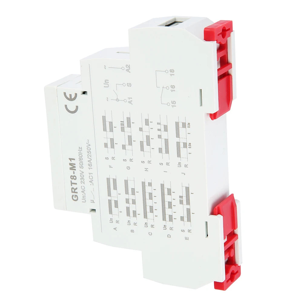 Delay Relay GRT8 M1 Multifunctional Time 10 Functions DIN Rail Mount