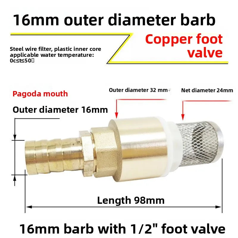 Copper Bottom Valve Filter Screen Anti-Backflow Check Valve