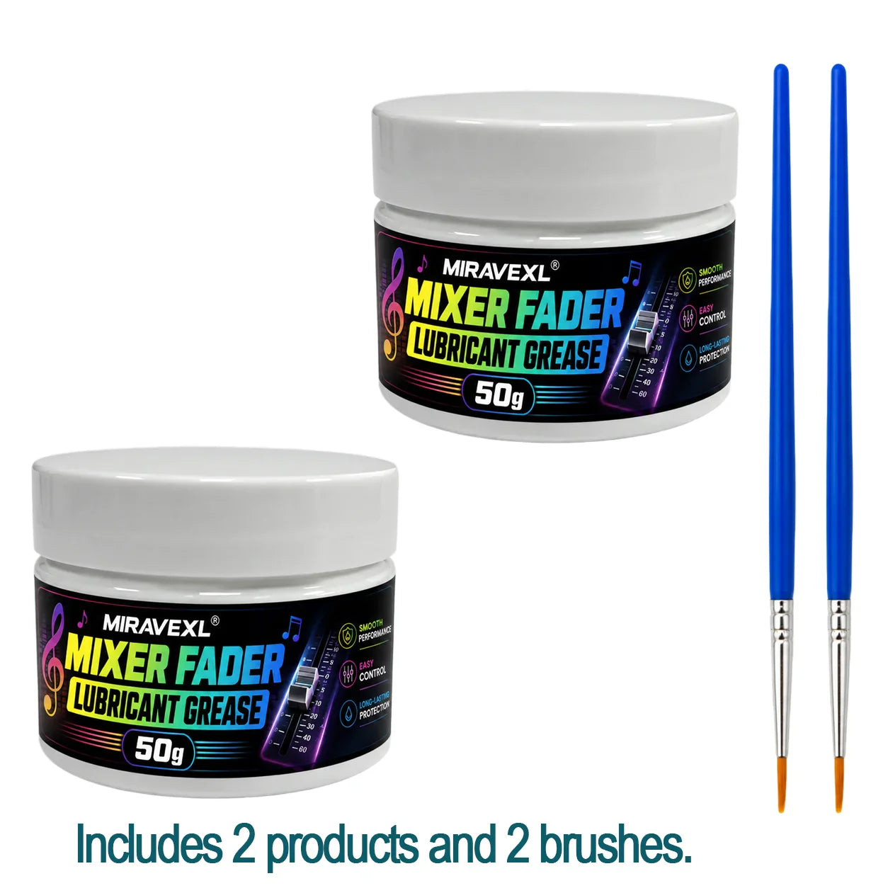 MIRAVEXL 50g Mixer Fader Grease & Brush | DJ Audio Lubricant
