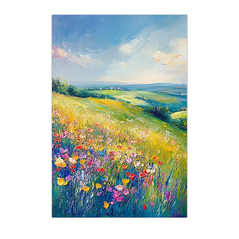 Wildflower Meadow Canvas Wall Art | Spring Landscape Print Canvas Wall Art Print Peaceful Pleasures Health and Wellness 03 15x20cm No Frame China Mainland