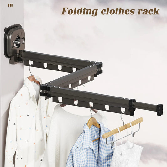 Wall Mount Folding Clothes Drying Rack | No-Drill Suction Cup Wall Mount Drying Rack Peaceful Pleasures Health and Wellness
