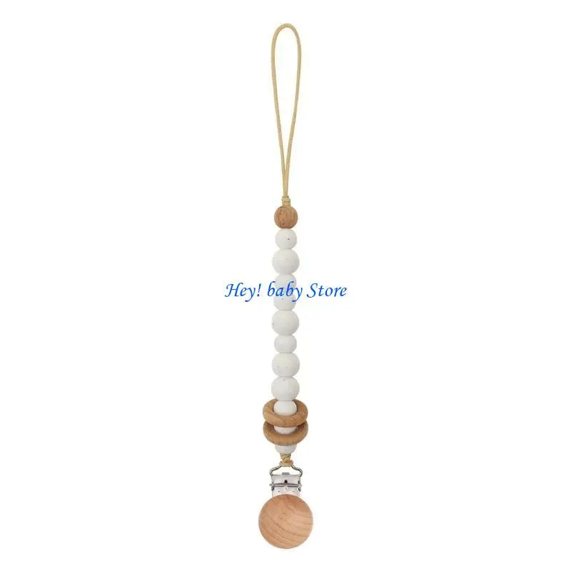 Handmade Wooden Silicone Baby Pacifier Soother Chain | 0–12M