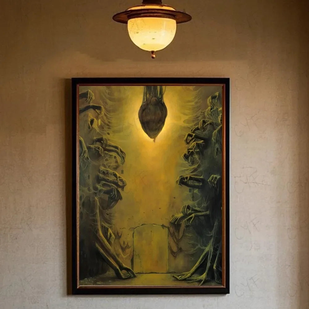 Famous Surrealism Artworks By Zdzislaw Beksinski Poster HD Art Prints for Home Living Room Bedroom Bar Aesthetic Wall Decor Peaceful Pleasures Health and Wellness