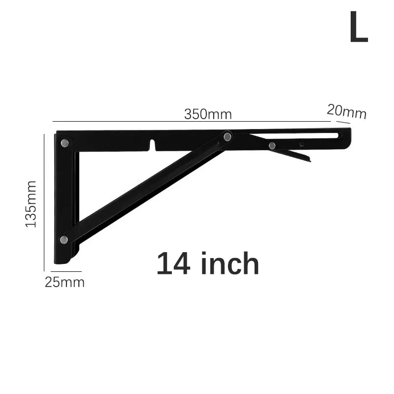 20/25/30/35/40cm Triangle Folding Angle Bracket Heavy Support Adjustable Wall Shelves Mounted Table Shelves Home Hardware Peaceful Pleasures Health and Wellness L