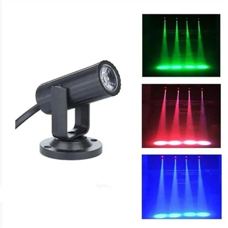 RGB LED Stage Spotlight 1W 360° Party Disco Flash Light