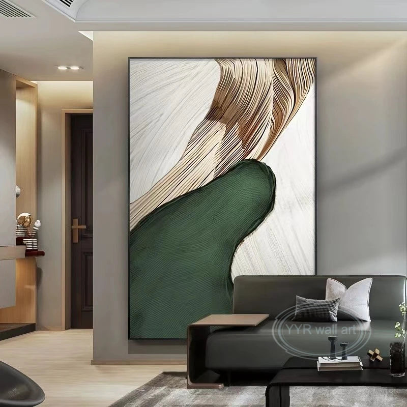 Thick Oil Nordic Abstract Painting Natural Scenery Handmade Oil Painting Home Decoration Painting Bedroom Dining Room Sofa Mural Peaceful Pleasures Health and Wellness