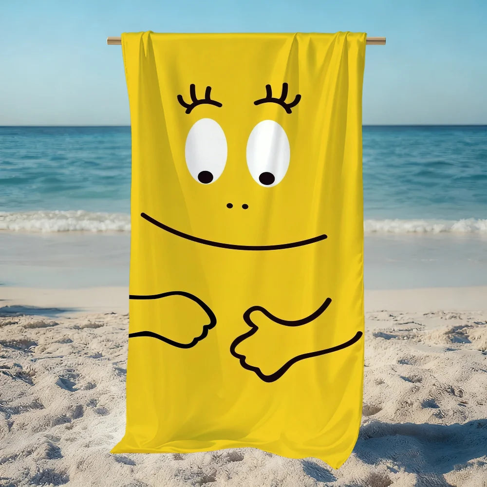 Barbapapa Cartoon Quick-Dry Beach Towel | Soft Pool Travel Towel