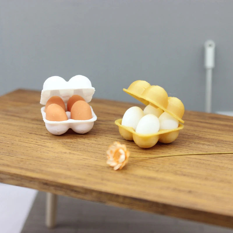 1:12 Dollhouse Miniature Egg Tray with Eggs – Kitchen Decor